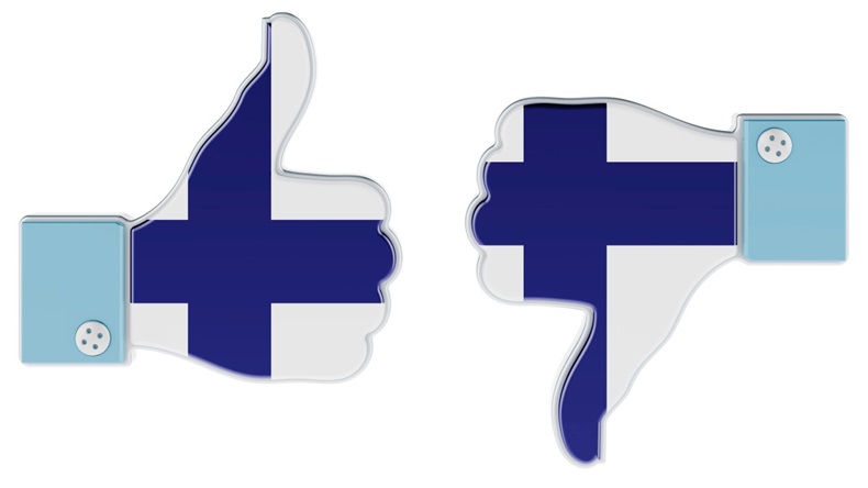Finnish flag thumbs up down