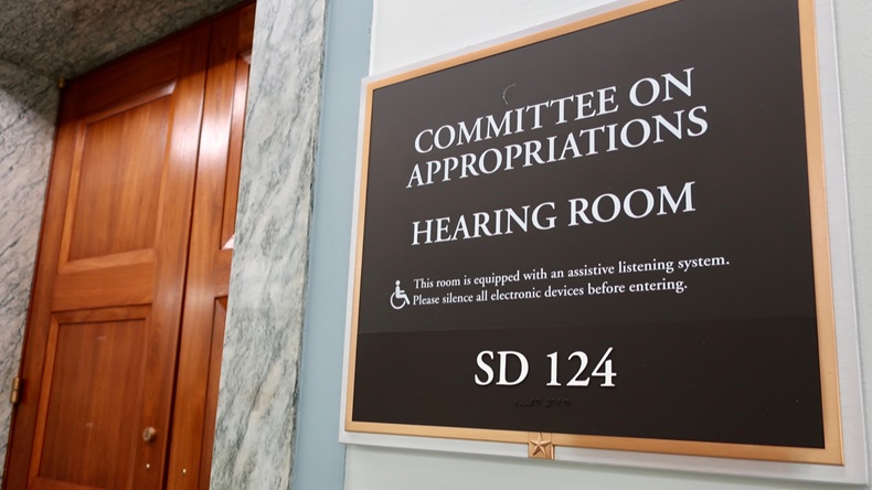 WASHINGTON, DC - MAY 20, 2019: US SENATE COMMITTEE ON THE APPROPRIATIONS HEARING ROOM SD 124 - entrance sign