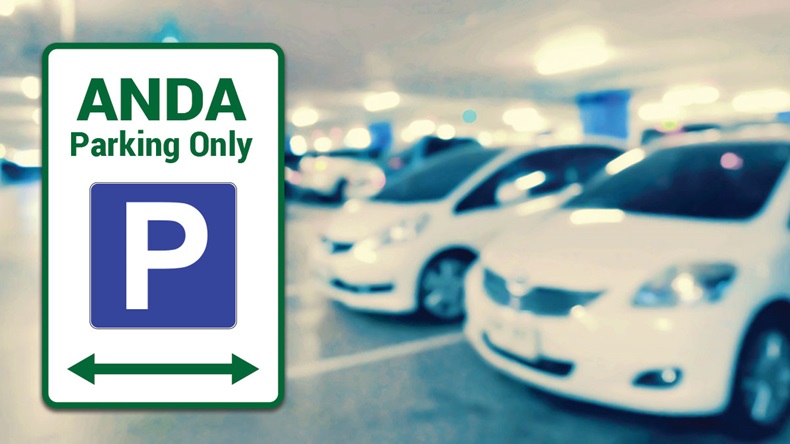ANDA Parking only sign in Parking lot