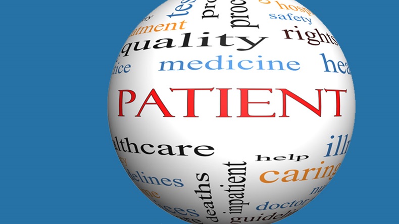 Patient 3D sphere Word Cloud Concept with great terms such as medicine, rights, healthcare and more. - Illustration 