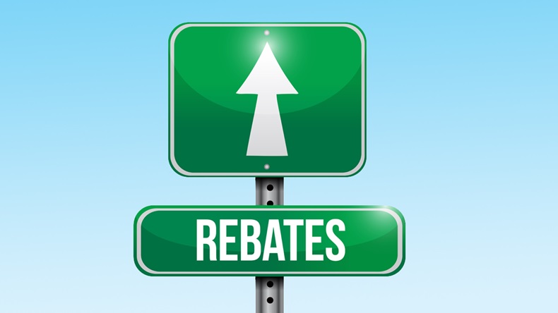 rebates road sign illustration design over a white background - Illustration