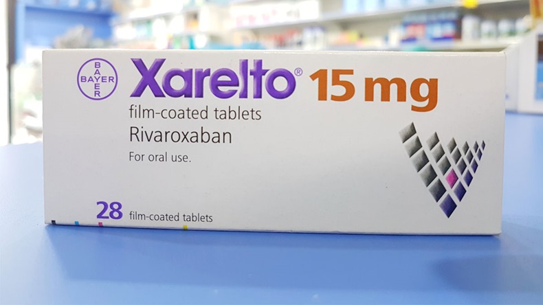 Johor,Malaysia-November 05,2017. Xarelto, medication to reduce stroke and blood clot by Bayer Healthcare. - Image 