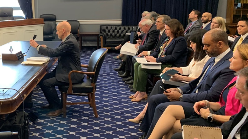 US Food and Drug Administration Commissioner Stephen Hahn prepares to testify a House Appropriations Agriculture, Rural Development, FDA and Related Agencies Subcommittee hearing on 11 March 2020.