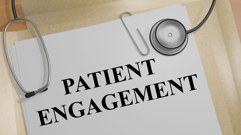 illustration of "PATIENT ENGAGEMENT" title on a medical document