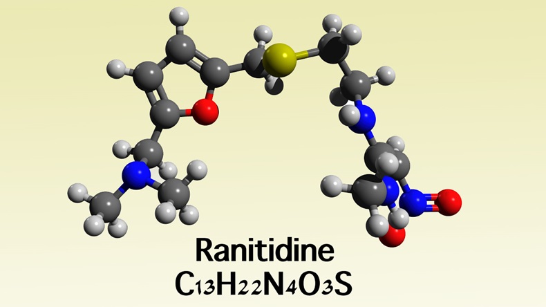 Molecule of ranitidine,