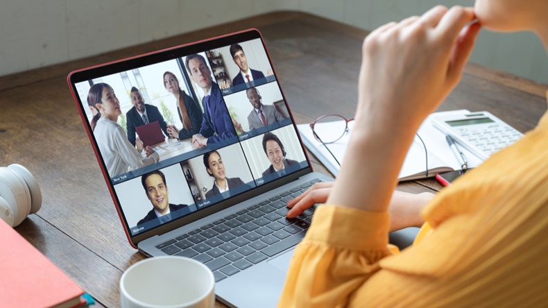 Video conference concept. Telemeeting. Videophone. Teleconference. Virtual meeting