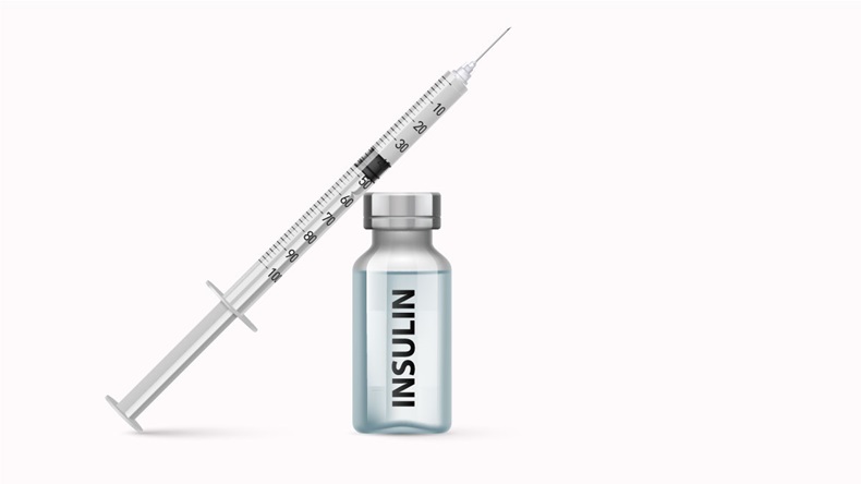 Insulin Bottle and Disposable Syringe for Injection Illustration 