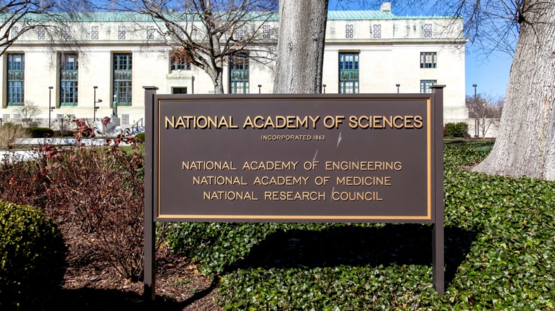Washington D.C., USA - March 1, 2020: National Academies of Sciences sign in Washington D.C., USA. 