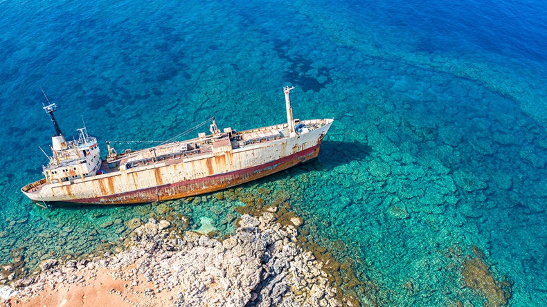 Shipwreck view from above