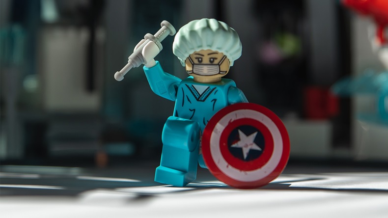 Captain America vaccine. shutterstock_1704137062