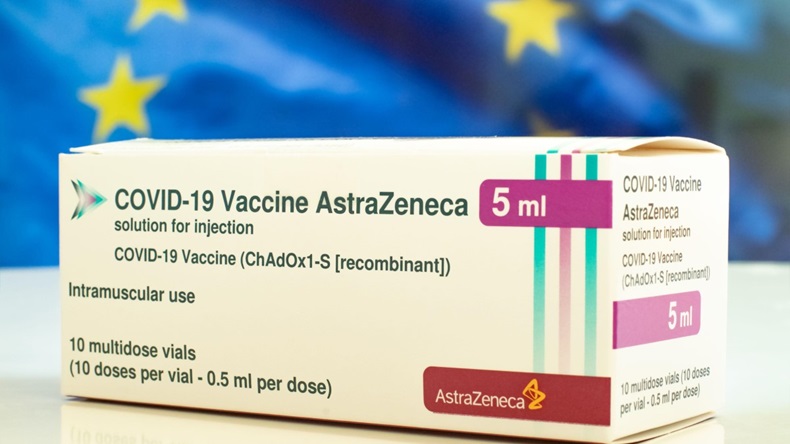 Box of AstraZeneca COVID-19 vaccine
