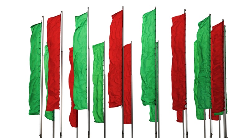 Flags red and green