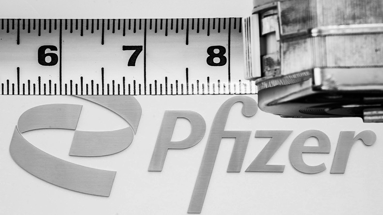 Pfizer measuring tape. Photo illustration/Alamy images