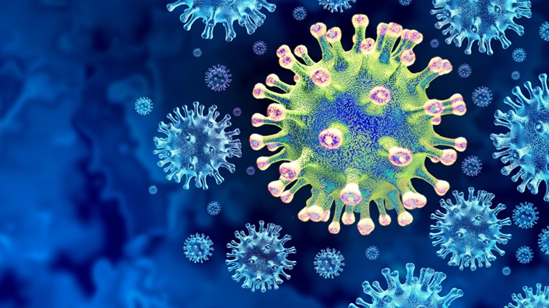 New Coronavirus variant outbreak and covid-19 virus cell mutation spread