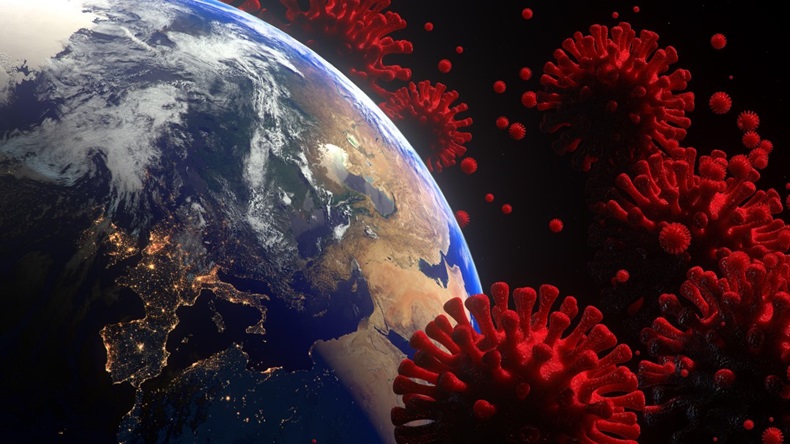 Coronavirus globe from space