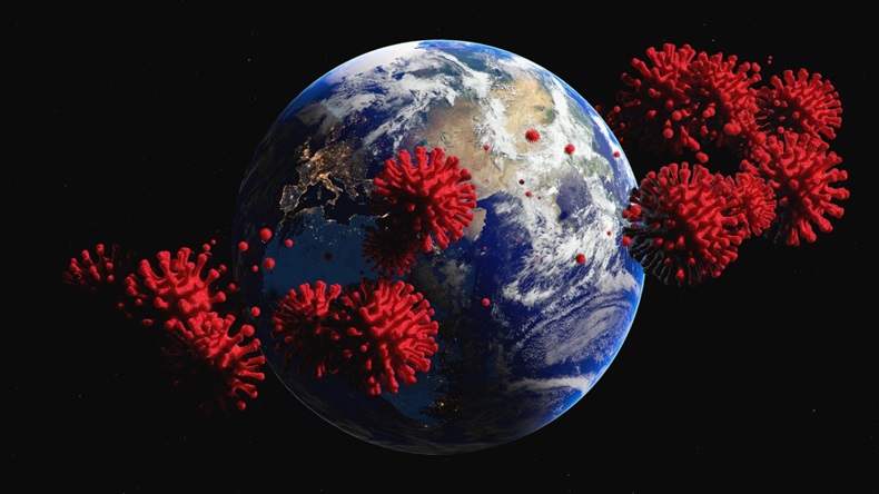Coronavirus globe from space
