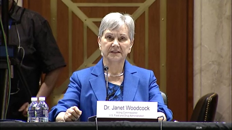 Janet Woodcock at Senate Appropriations Subcommittee hearing.