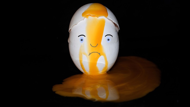 sad face on egg (Alamy)
