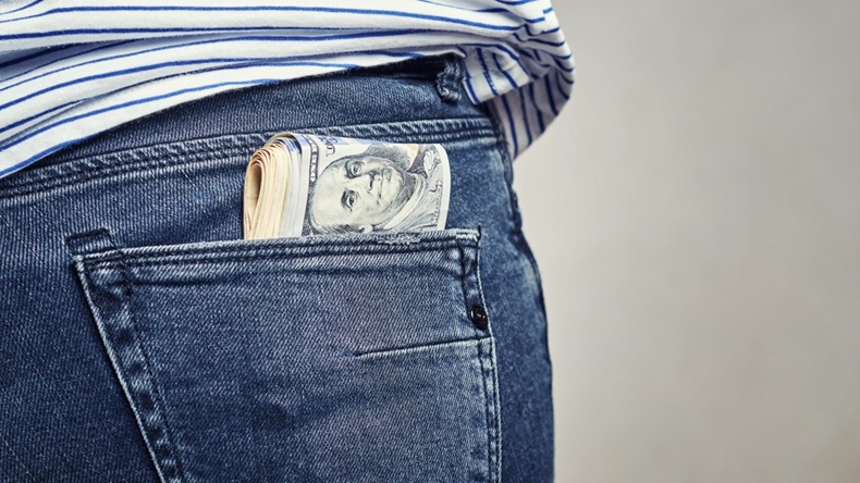 cash in back pocket of jeans