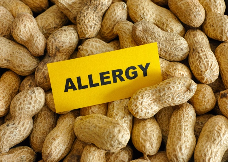 Peanut allergy. Conceptual image.