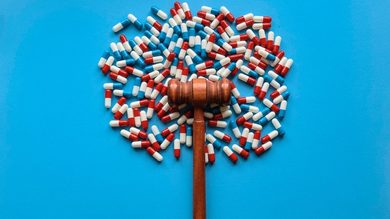 Drugs and judge's gavel