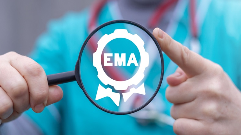 Concept of EMA European Medicines Agency. Drugs evaluation and quality control, standards compliance department.