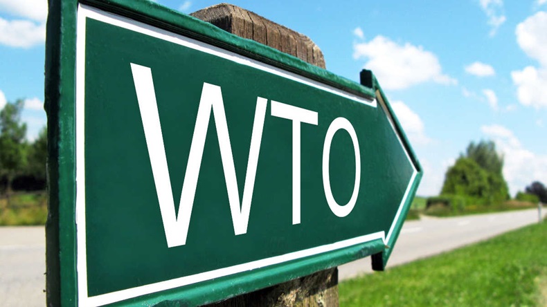 WTO signpost along a rural road