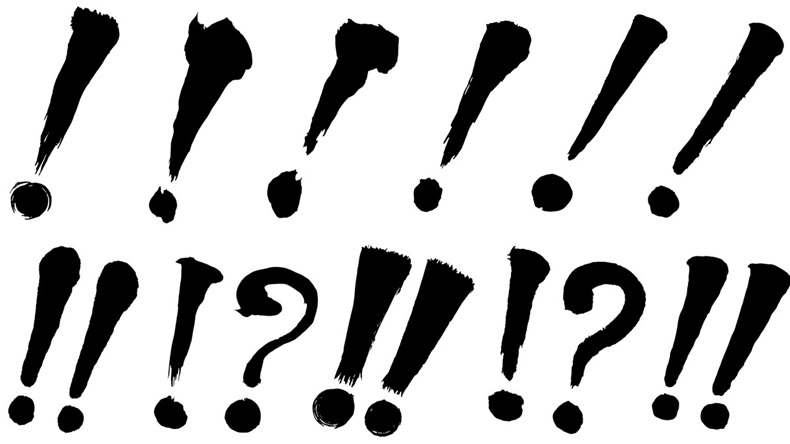 Exclamation marks and question marks