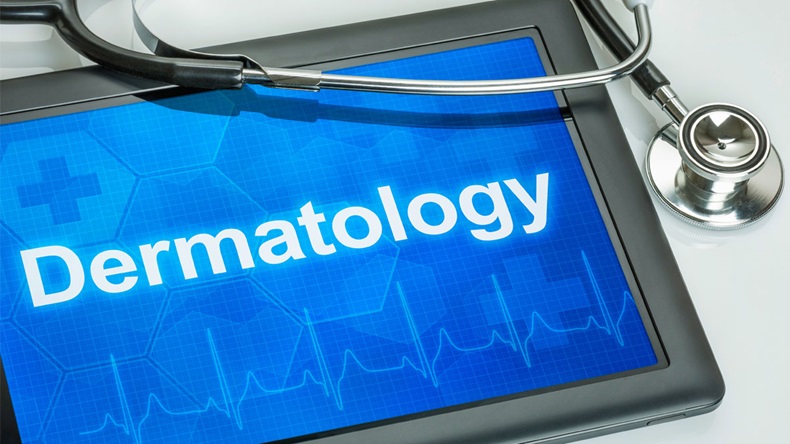 Tablet with the medical specialty Dermatology on the display - Image 