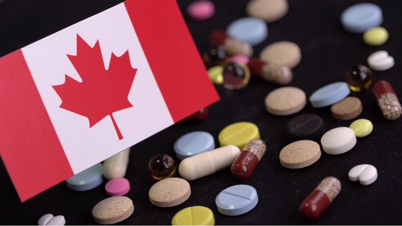 Medical pills and flag of Canada - Image 