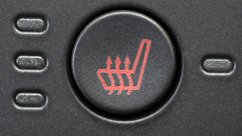heated seat button in car