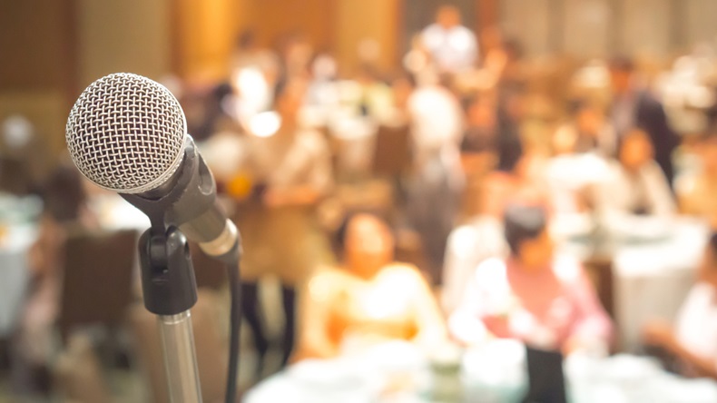 Microphone at a meeting